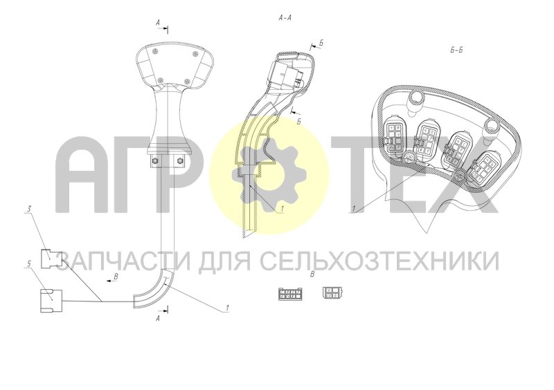 Чертеж Коммуникации электрические рычага управления движением (S300.10.72.200)